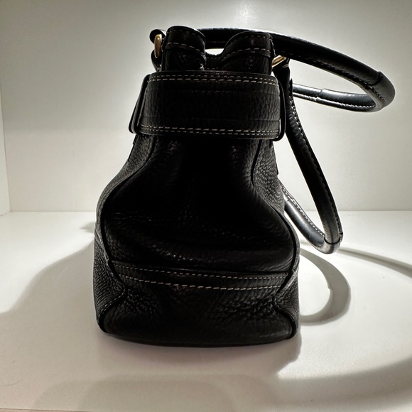 COACH Classic Hampton Satchel Bag - Black Pebbled Leather - F06S-10212 - Picture 5 of 9